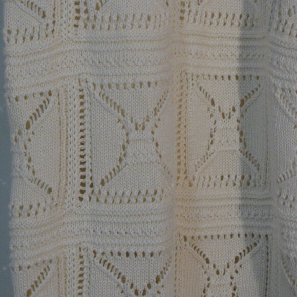 * The Drop Crochet Pants Large New NWT $59 Ivory Off White Wide Leg - Picture 4 of 4